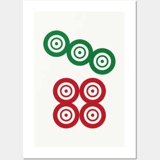 Seven Circle Wheel Dot Qi Tong 筒 Tile. It's Mahjong Time! Posters and Art